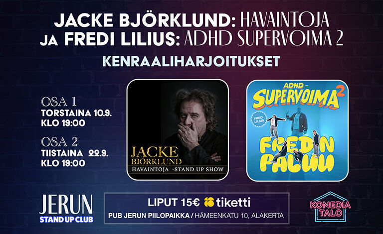 Jacke Björklund & Fredi Lilius: Kenraaliharjoitukset Biljetter