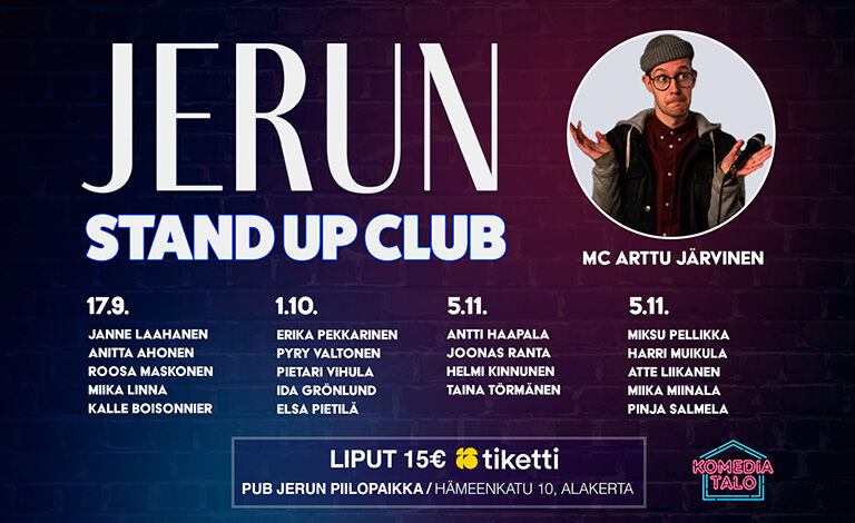 Jerun Stand Up Club -treeni-illat Tickets
